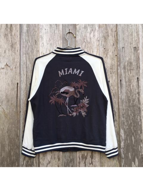 Other Designers Vintage - Vintage Restoration Flamingo Miami Beach Jacket Embroidery