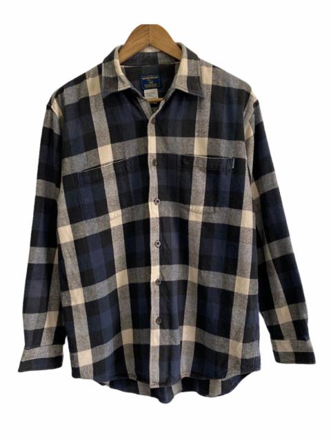 Vintage Woolrich Usa Flannel Check Plaid Button Up Ls Shirt