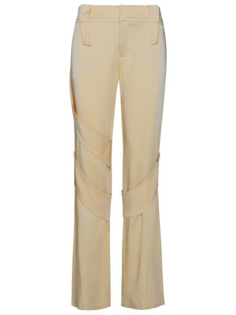 Blumarine Blumarine Cream Acetate Blend Cargo Pants Women