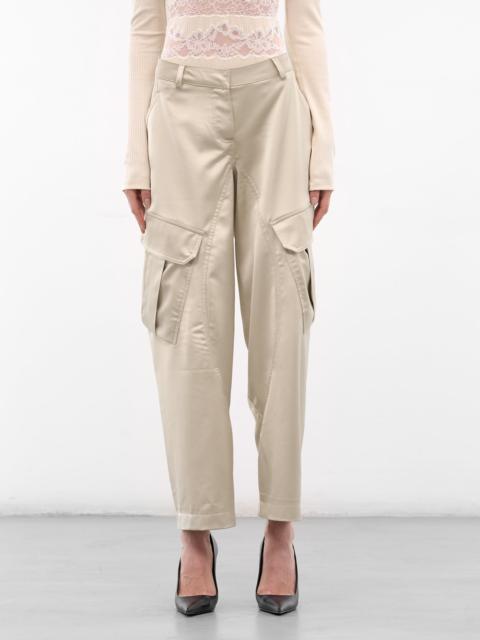 VAILLANT Ecru Satin Balloon Cargo Pants