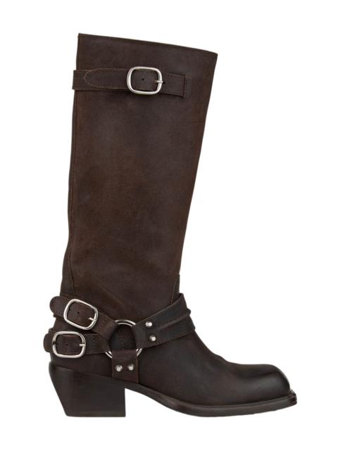 Sandro SANDRO Leather buckle boots in Brown at Nordstrom