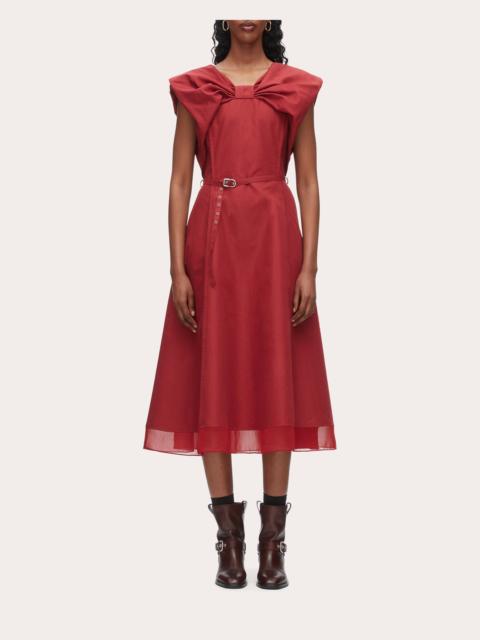 3.1 Phillip Lim Draped Chiffon-Trimmed Cotton Blend Midi Dress