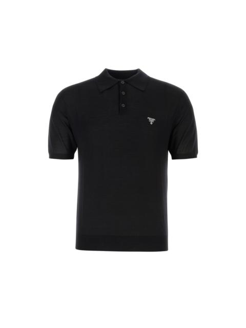 Prada PRADA Black Wool Polo Shirt New & Authentic (Men's size:S;)