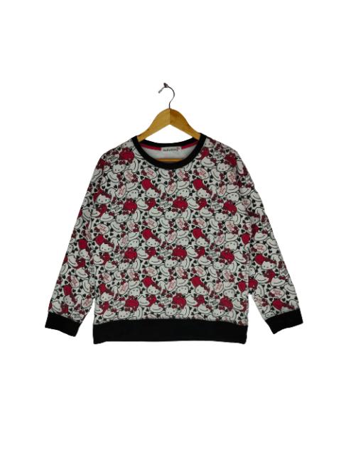 Other Designers Japanese Brand - HELLO KITTY Full Print Kitty Head Crewneck Sweatshirt