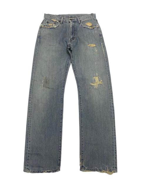 Hysteric Glamour GRAIL🔥GOLD RUSH JAPANESE DISTRESSED DENIM STRAIGHT CUT JEANS