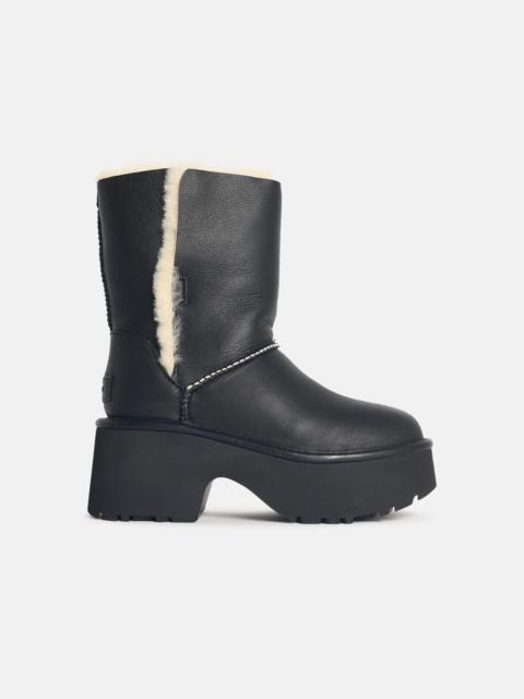 UGG 'CLASSIC ESMEE' BLACK LEATHER BOOTS