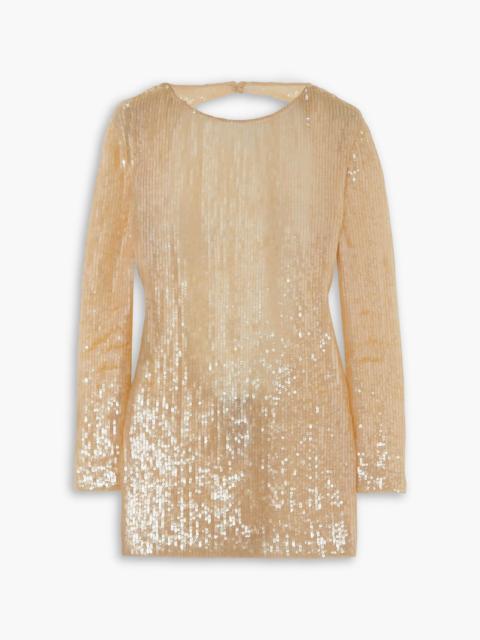 TOM FORD Cutout sequined tulle mini dress