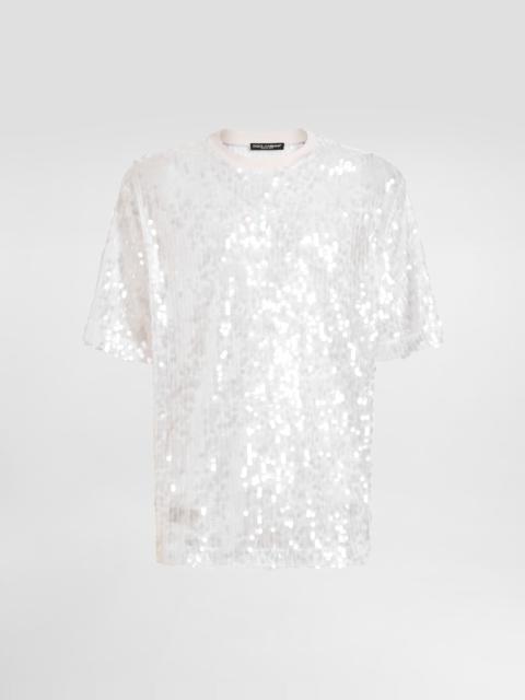 Dolce & Gabbana Short-sleeved t-shirt in sequins
