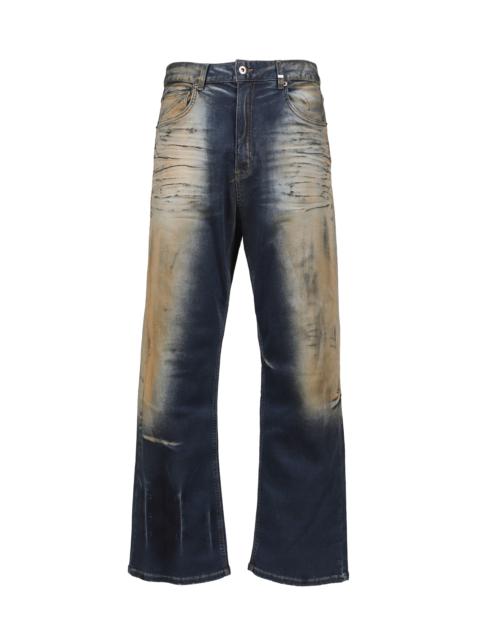 We11done DIRTY-WASHED DENIM PANTS / NAVY