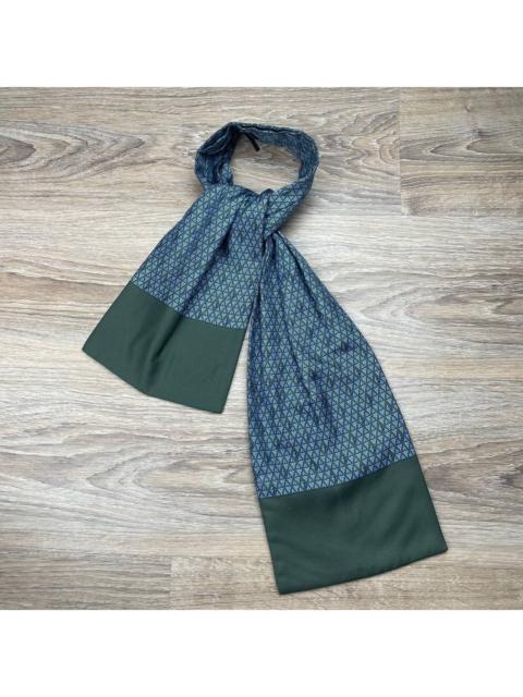 Hermès Hermes Paris Ascot Silk Tie Green Floral