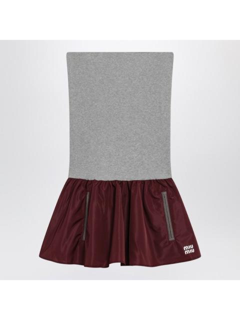 Miu Miu Miu Miu Mini Dress With Re-Nylon Skirt In Amaranth Women