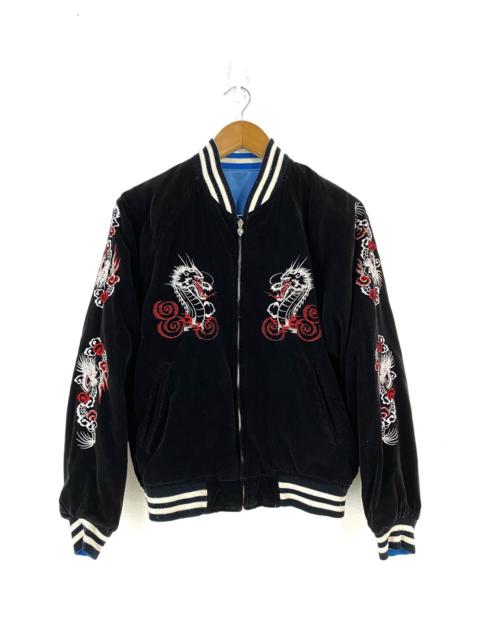 Other Designers Japanese Brand - Sukajan Reversible Jacket Velvet Embroidery Dragon Shoot One