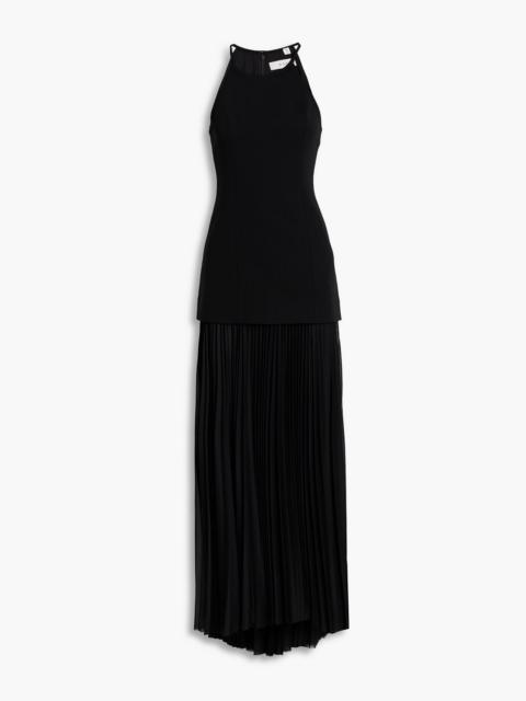 A.L.C. Lana crepe and pleated chiffon maxi dress