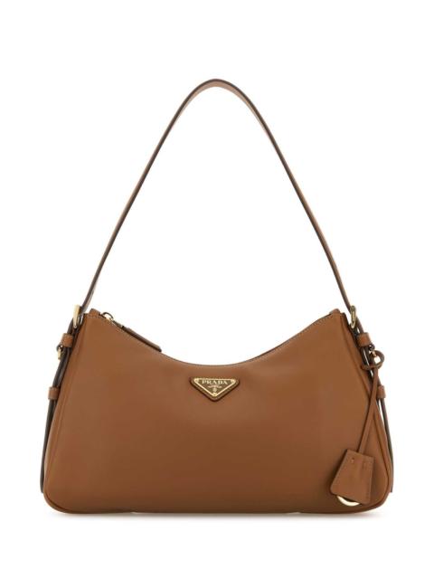 Prada Prada Women Camel Leather Medium Aimee Shoulder Bag