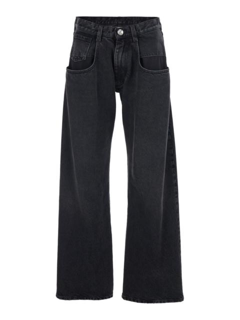Maison Margiela Maison Margiela Women Black Five-Pocket Jeans With Back Logo Stitching In Denim Woman