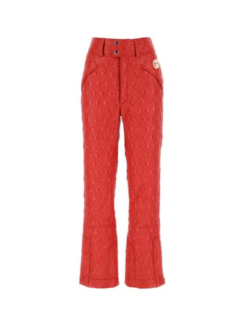 Red Polyester Pant