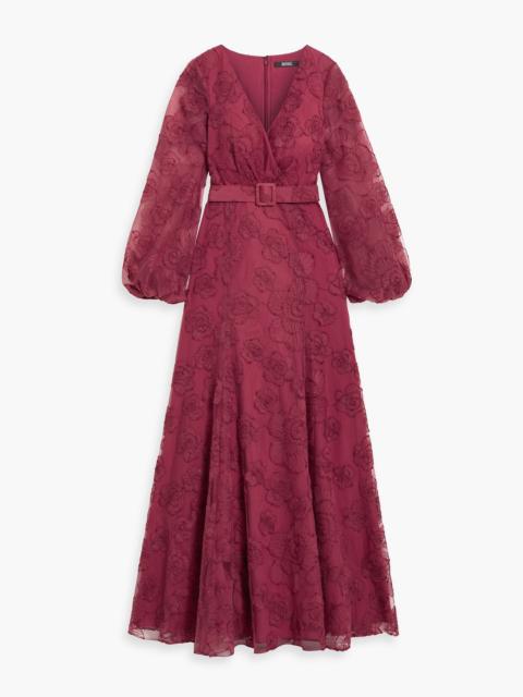 Other Designers Belted embroidered tulle gown