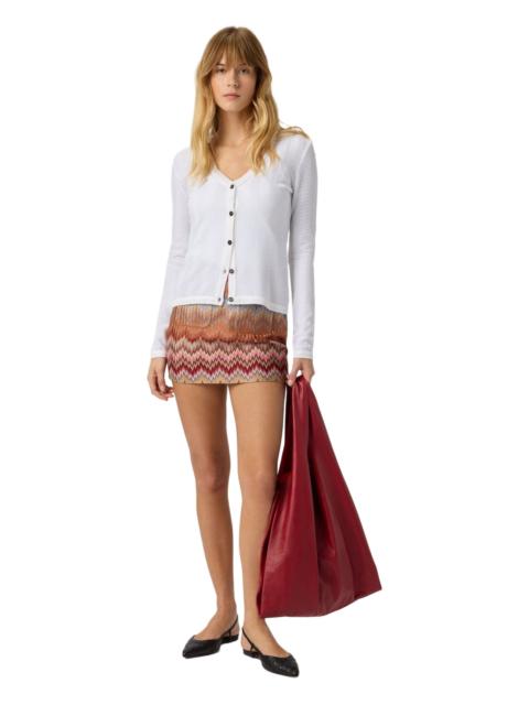 Missoni Missoni Tone-on-tone Zigzag Cotton And Viscose Cardigan in White at Nordstrom