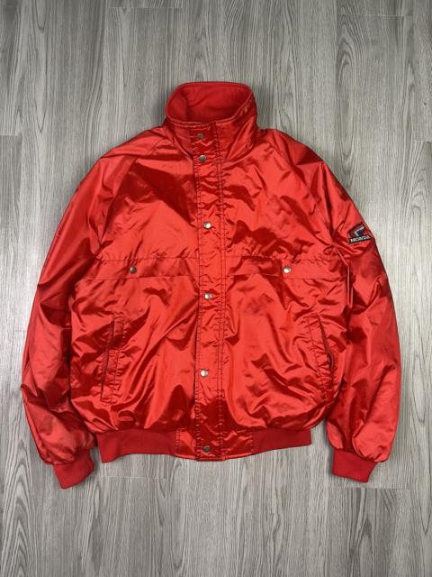 Other Designers Gear For Sports - Vintage Big Hill Honda Wing Patches satin red bomber jacket