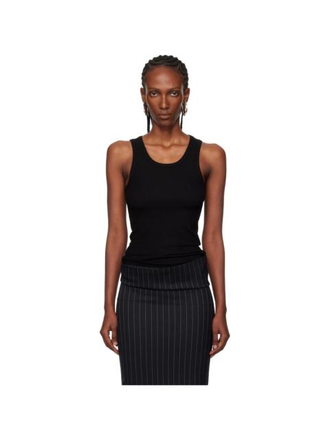 MUGLER Black Ribbed Tank Top