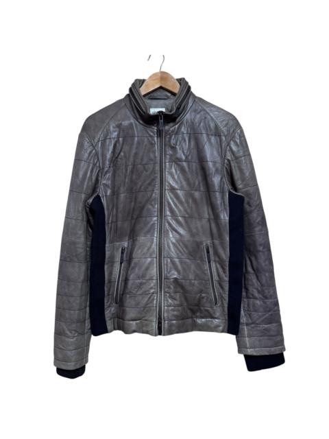Other Designers Armani Collezioni Quilted Hybrid Lambskin Leather Jacket