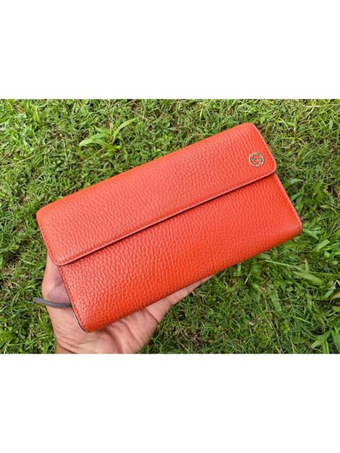 GUCCI Authentic Gucci Interlocking GG Grained Leather Continental