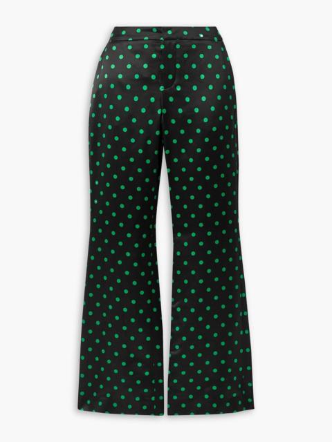 Balmain Polka-dot duchesse-satin flared pants
