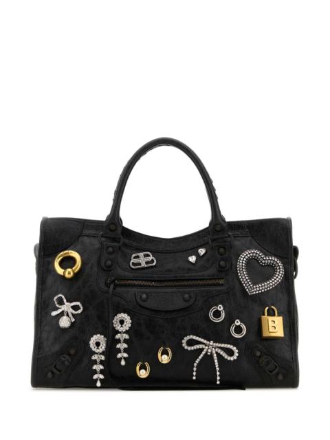 Balenciaga Women Black Leather Medium Le City Handbag
