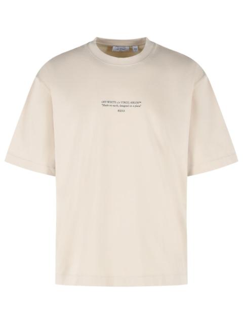 Off-White Off-white 'STATEMENT' 'STONE' Cotton T-shirt