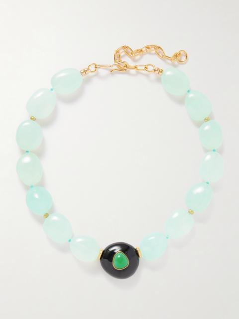 LIZZIE FORTUNATO Andalusia Gold-plated Multi-stone And Resin Recklace