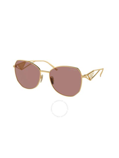 Prada Prada Light Brown Irregular Ladies Sunglasses PR 57YS 5AK10D 57