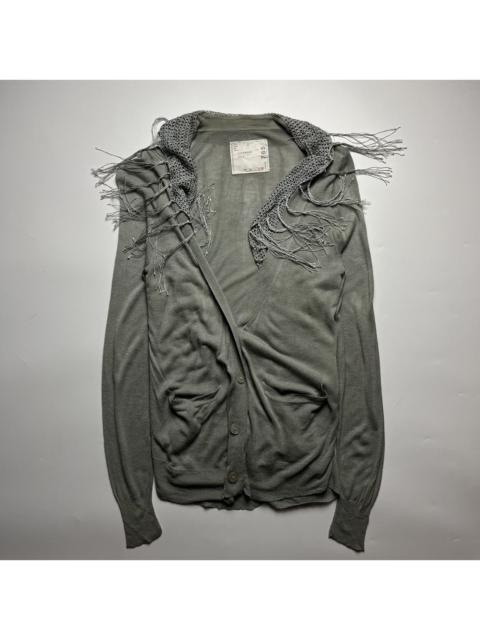 sacai Sacai Hybrid Fringe-Trim Cashmere & Silk Blend Cardigan