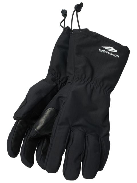 BALENCIAGA EMBROIDERED LOGO GLOVES