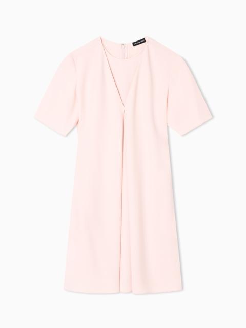 EMPORIO ARMANI TECHNICAL CADY DRESS WITH FRONT BOX PLEAT