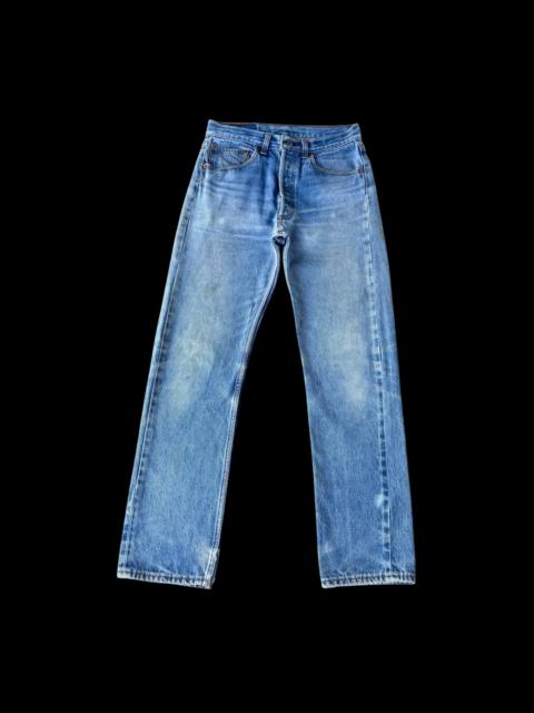 Levi's Vintage 1990s Levi’s 501 Grunge Distressed Faded Blue Denim Jeans Frayed Seam Pocket Made in USA - J