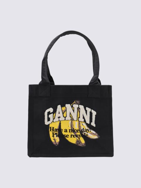 GANNI Ganni Black Cotton Totes