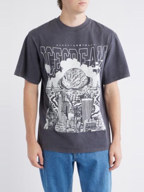 ICECREAM ICECREAM Invasion Oversize Graphic T-Shirt in Charcoal Art at Nordstrom