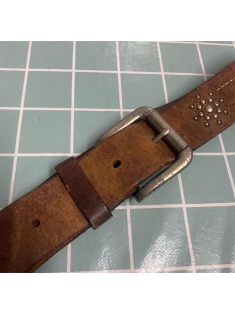Other designers Vintage Studded Brown Leather Belt Handmade Look Classic Casual Style