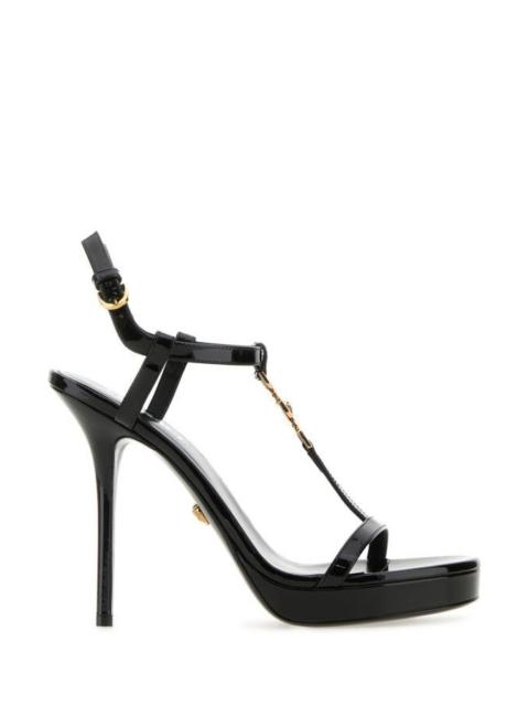 Versace Woman Black Leather Medusa  95 Sandals