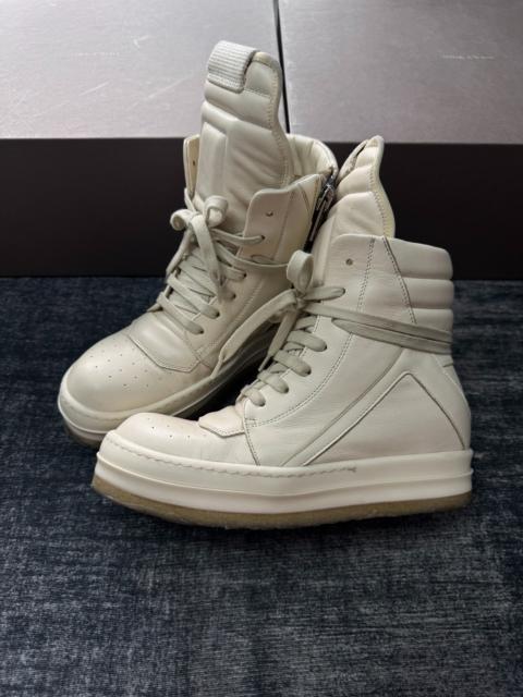 Rick Owens Rick Owens Inverted-Triangle White Gum-Sole Sneakers