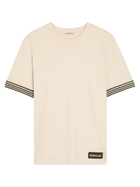 Moncler Moncler Knit-trimmed Cotton T-shirt