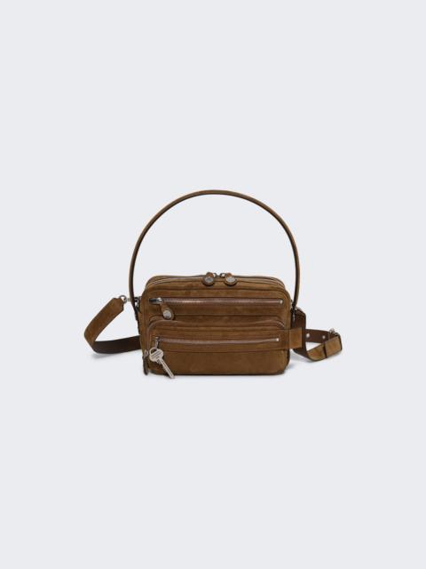 Acne Studios Camero Party Shoulder Bag Cognac Brown Suede