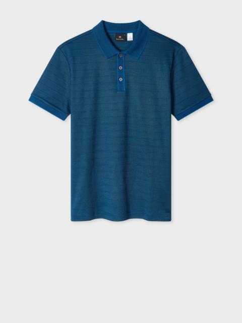 Paul Smith Blue Textured Jacquard Polo Shirt