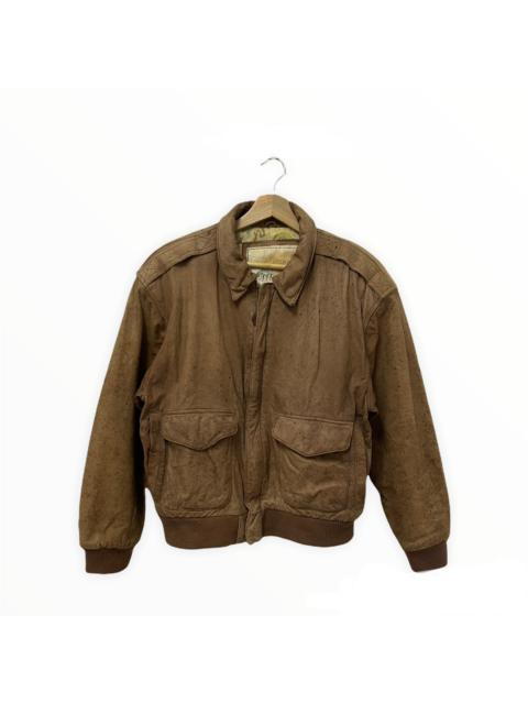 Other Designers Vintage - Vintage Leather Jacket Zipper Up Bomber Style