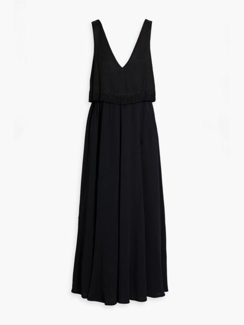 Proenza Schouler Lynda fringed bouclé-paneled crepe maxi dress