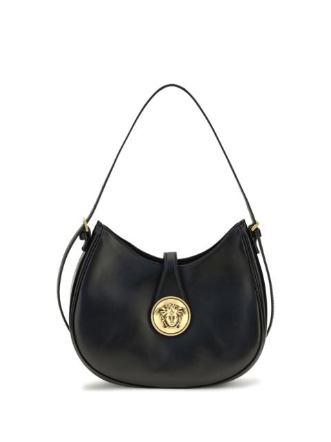 VERSACE Versace Small Emblème Hobo Bag Black/Gold