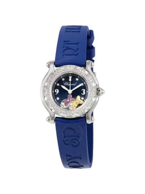 Chopard Happy Fish Blue Dial Blue Leather Ladies Watch 278924-2001