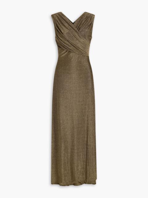 DIANE VON FURSTENBERG Tomas draped metallic jersey maxi dress