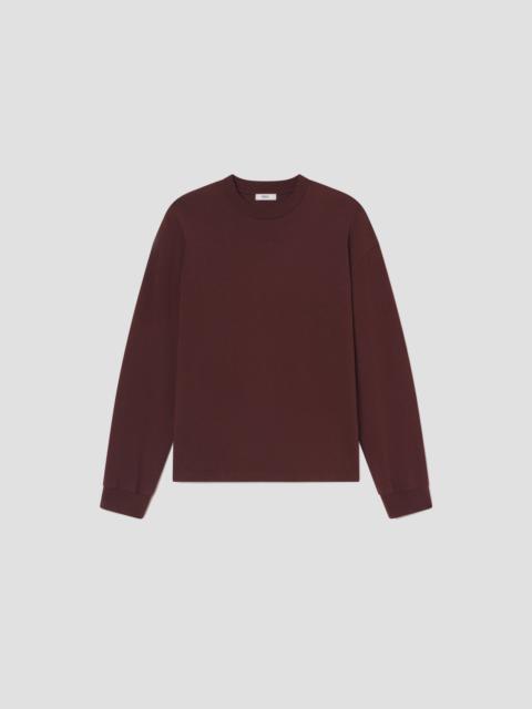 AGOLDE ASHA LONG SLEEVE MOCK NECK TEE IN BITTER ROOT