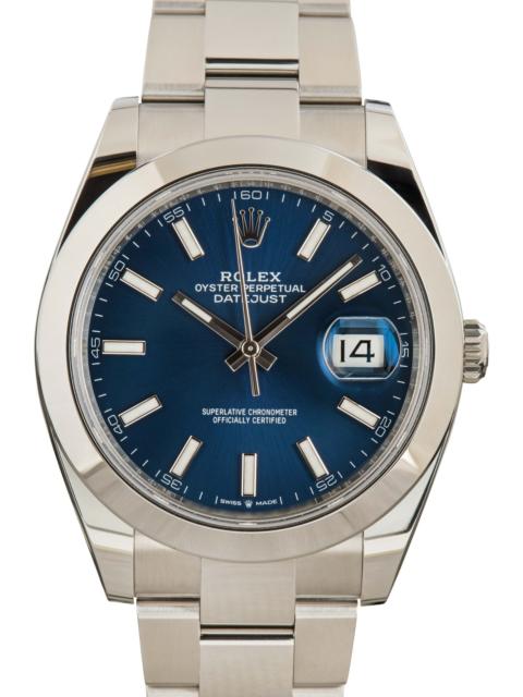 ROLEX Men's Rolex Datejust 41 Ref 126300 Blue Index Dial